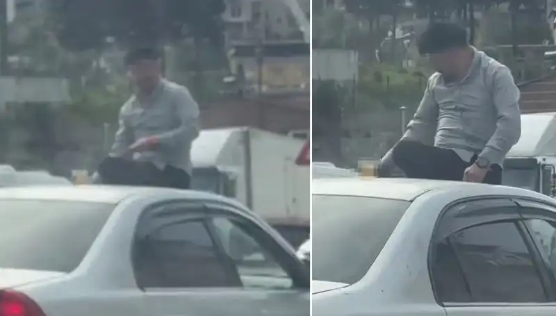 Trafikte Şaşkınlık Yaratan Olay: Araç Üzerinde Eğlence Zamanı!