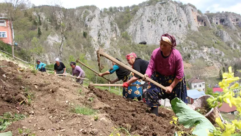 Zorlu Mesai Başladı: Sırtlarındaki Sepetlerle Kazla Toprak Kazanıyorlar