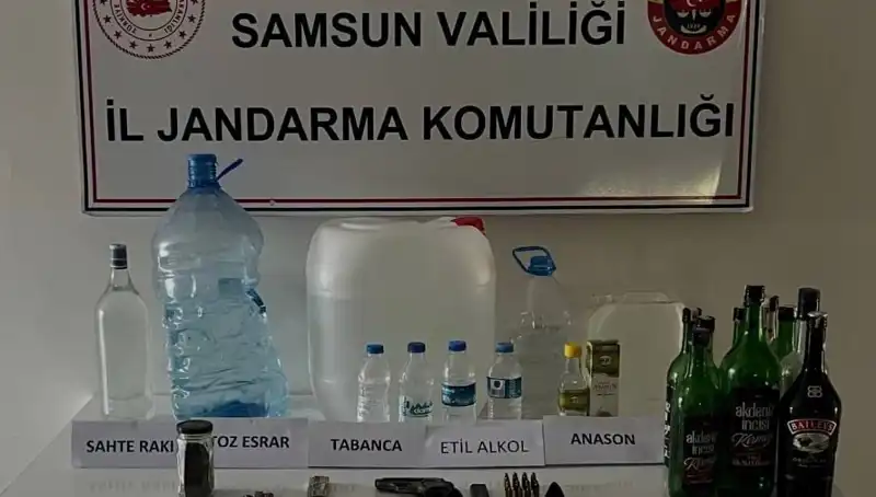 Samsun’da Şok Sahte İçki Operasyonu: Litrelerce İçki Ele Geçirildi!